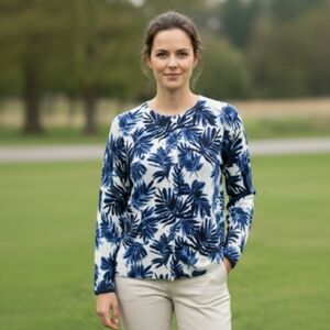 Garnet Hill Womens 100% Merino Wool Cardigan Sweater Preppy Old Money Cream XL